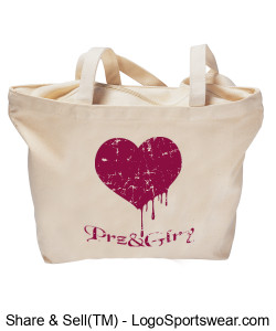 I AM FEARLESS Logo Bag in w/distressed heart Design Zoom