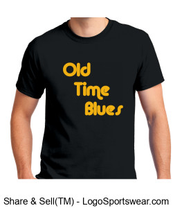 Old Time Blues Adult Unisex Tee (Black) Design Zoom