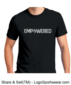 Empowered! black logo tee in silver glitter Design Zoom