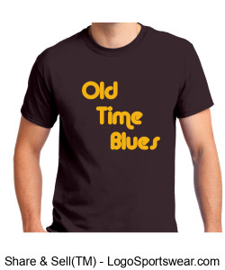 Old Time Blues Adult Unisex Tee (Dk Choc) Design Zoom
